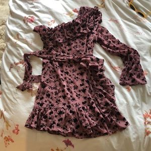 One shoulder floral dress